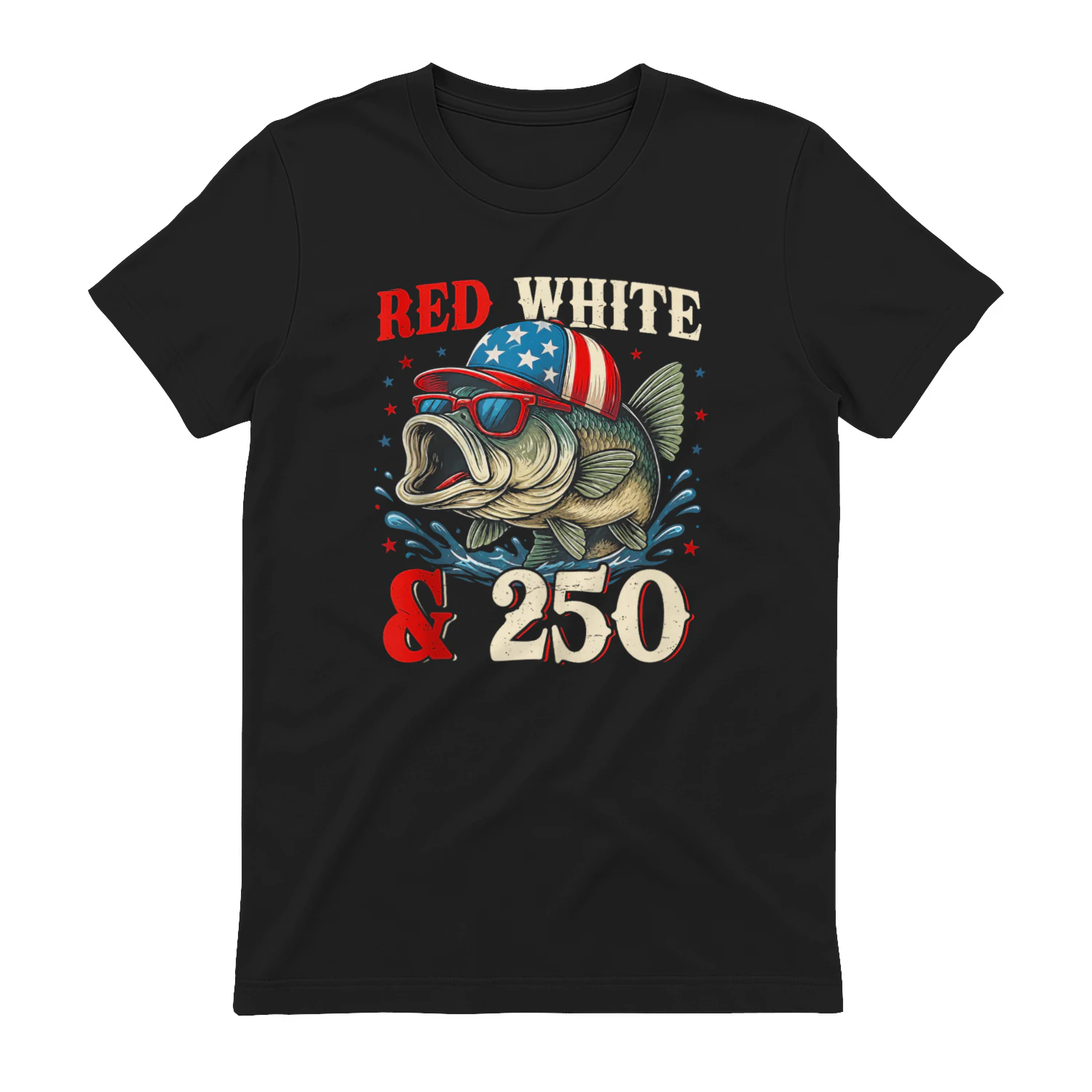 Red White and 250 Patriotic Fish Bass