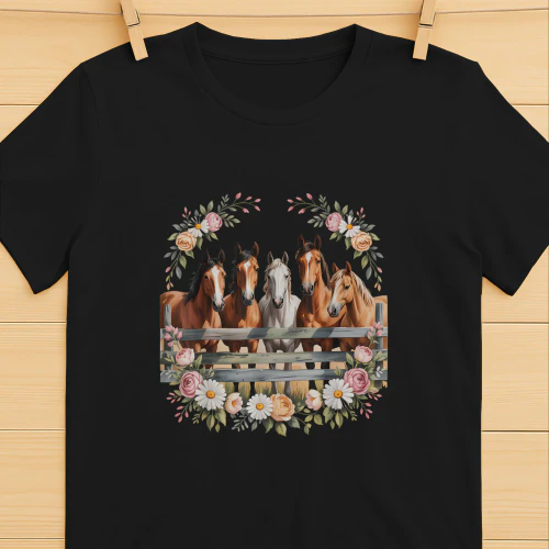 Wild Floral Horses
