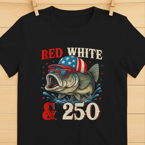 Red White and 250 Patriotic Fish Bass