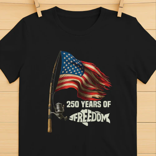 250 Years Fishing American Flag