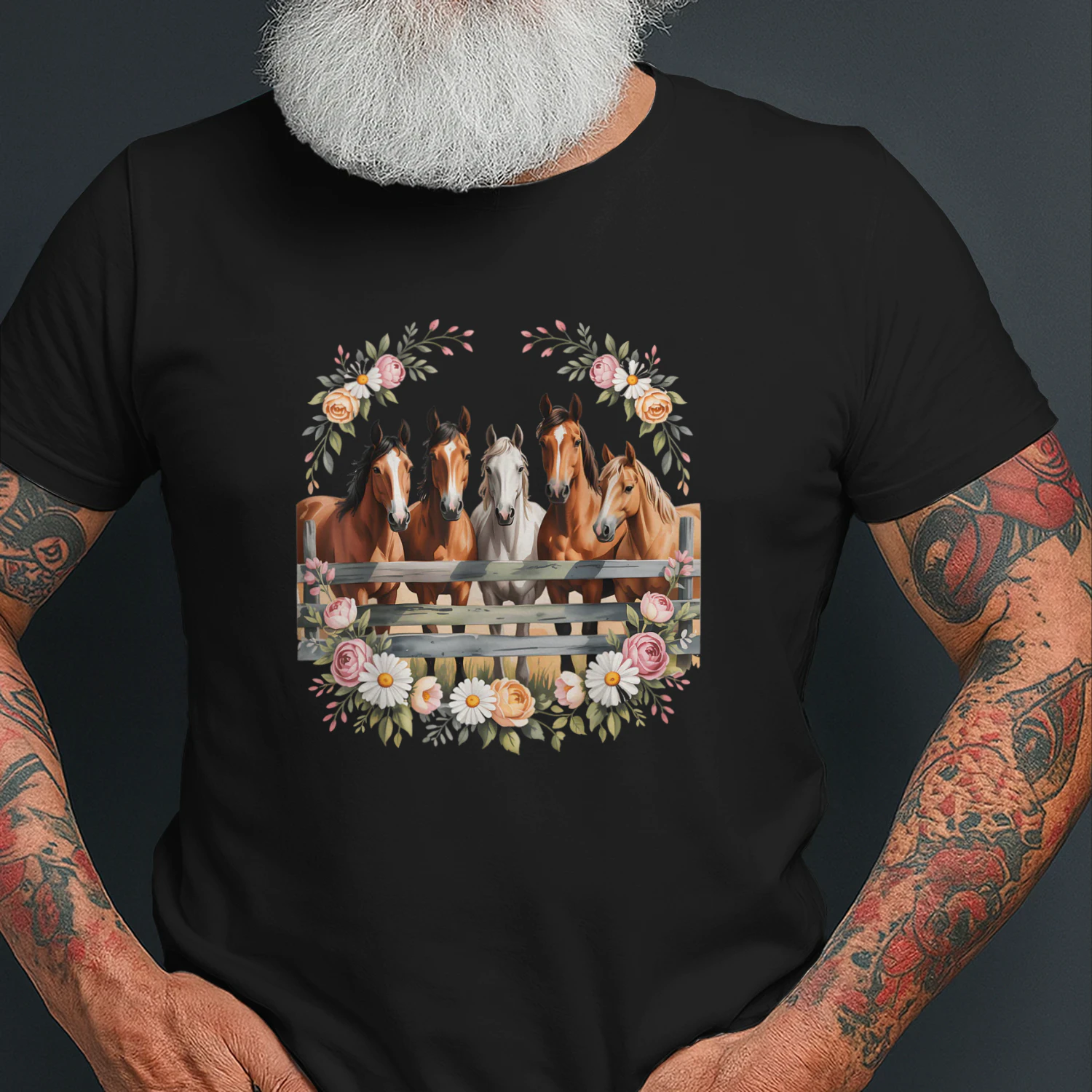 Wild Floral Horses
