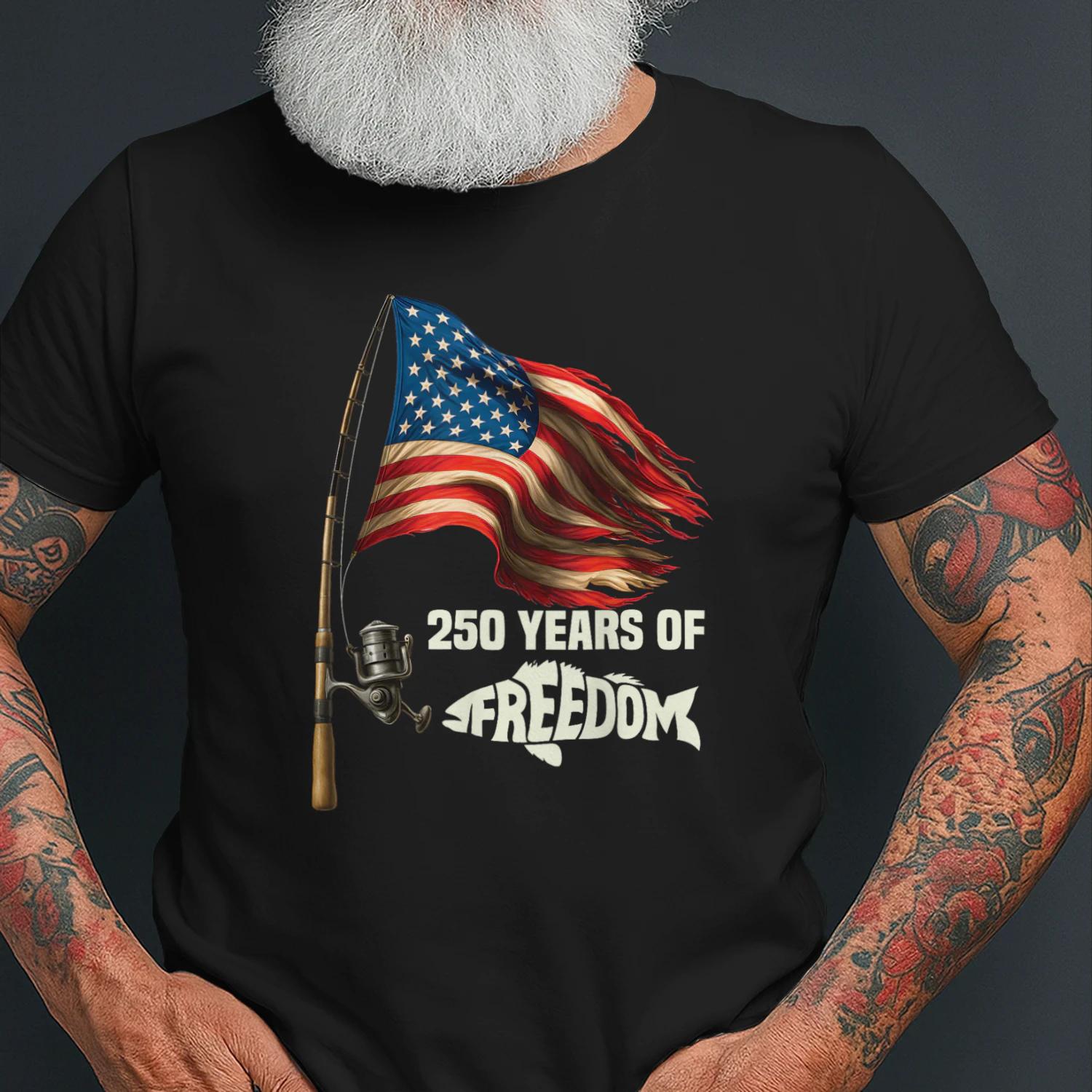 250 Years Fishing American Flag