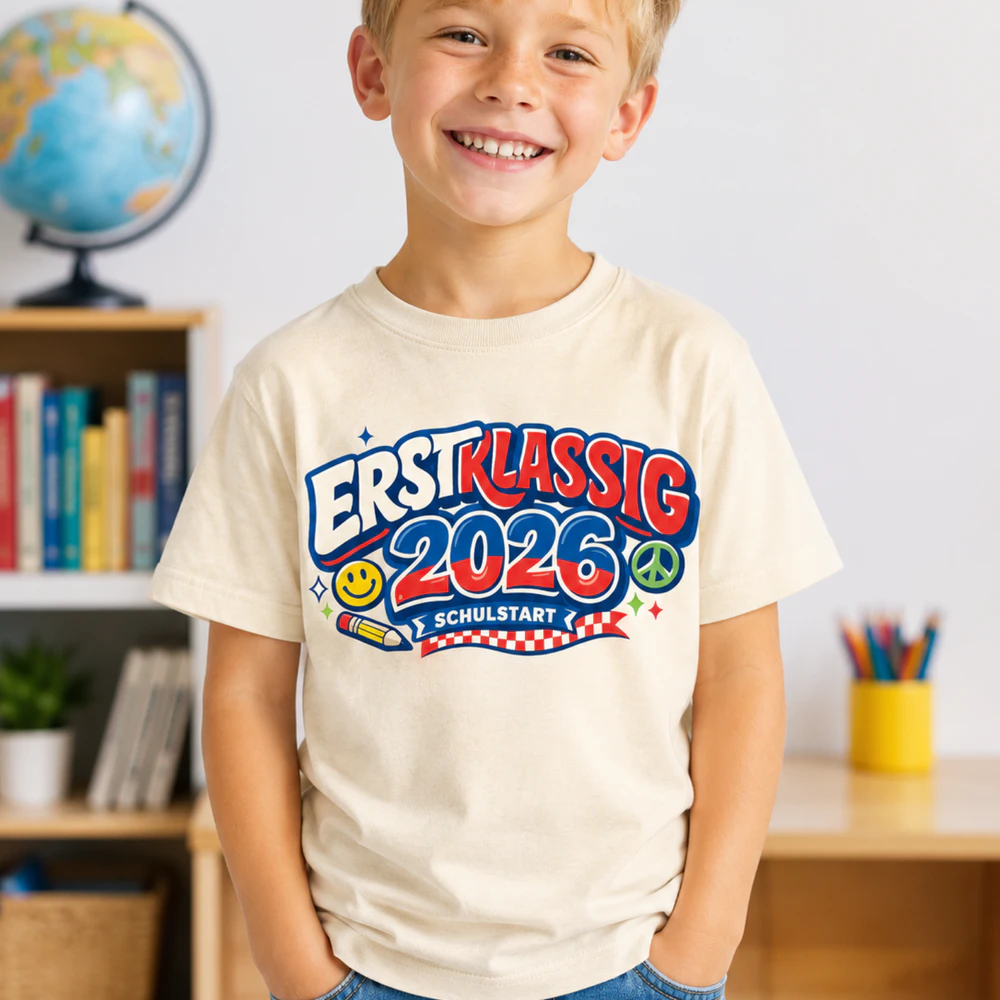 ERSTKLASSIG 2026 – Einschulung Shirt für Kinder