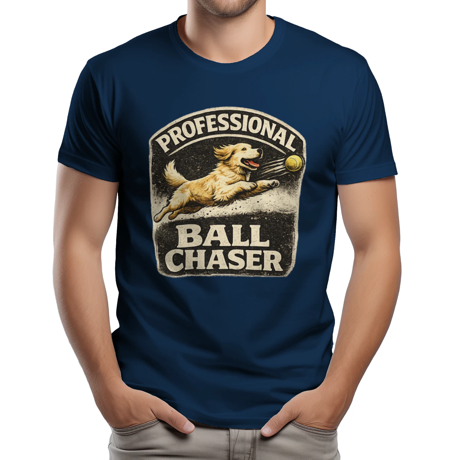 Professional Ball Chaser Golden Retriever Vintage Dog Lover T-Shirt