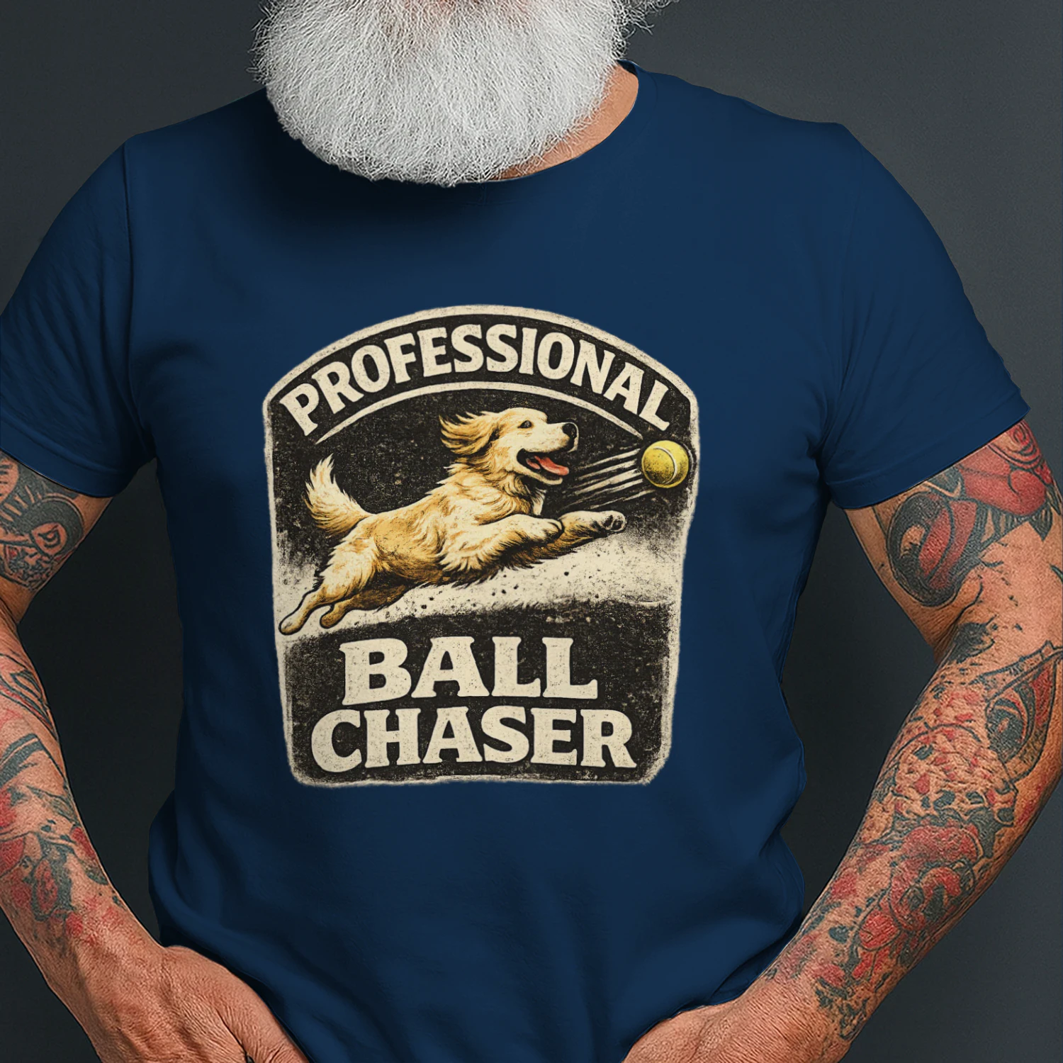 Professional Ball Chaser Golden Retriever Vintage Dog Lover T-Shirt