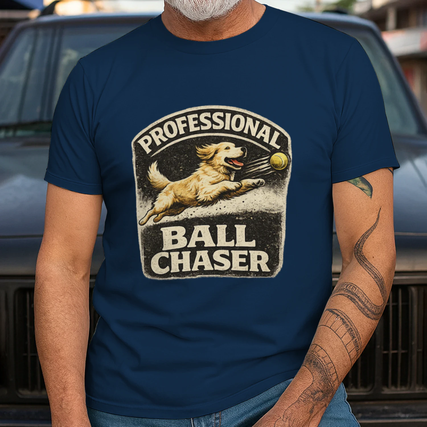 Professional Ball Chaser Golden Retriever Vintage Dog Lover T-Shirt