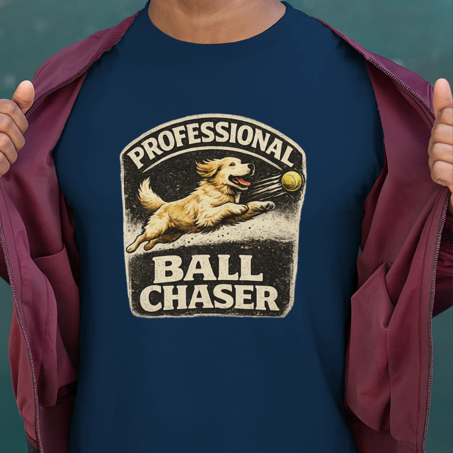 Professional Ball Chaser Golden Retriever Vintage Dog Lover T-Shirt