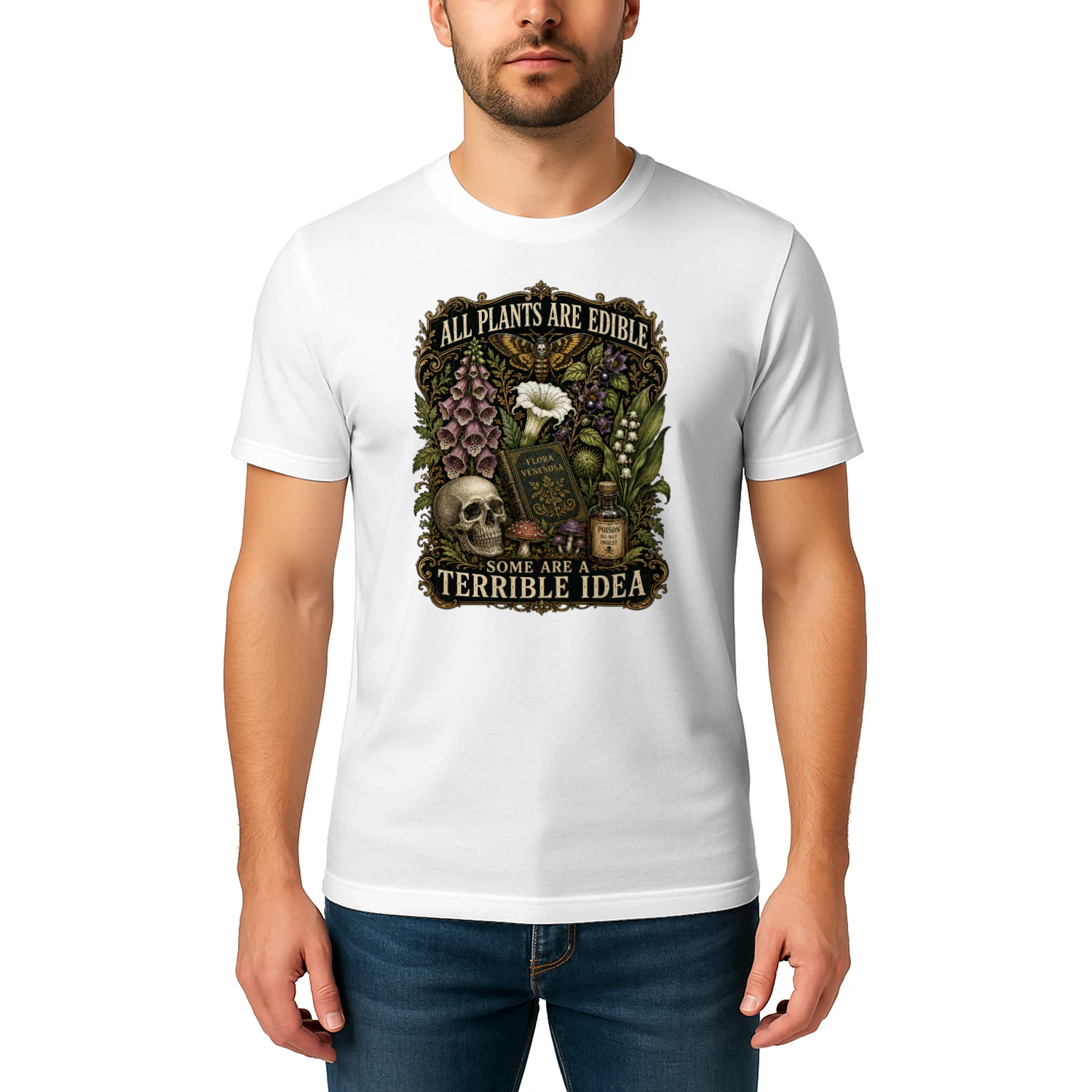All Plants Are Edible Shirt, Funny Poisonous Plant Tee, Gothic Botanical Gift