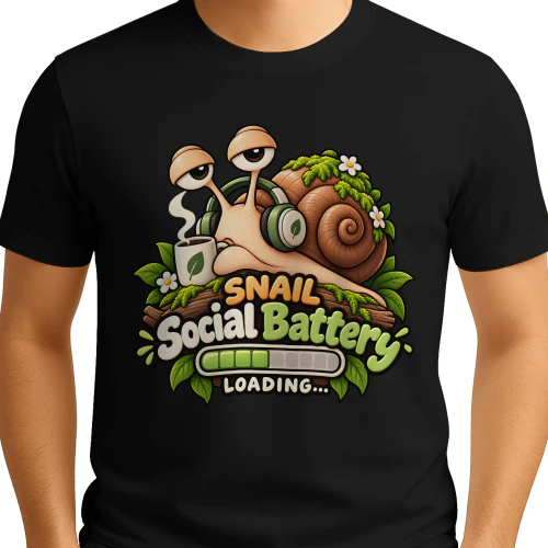Snail Social Battery Loading Funny Introvert Humor