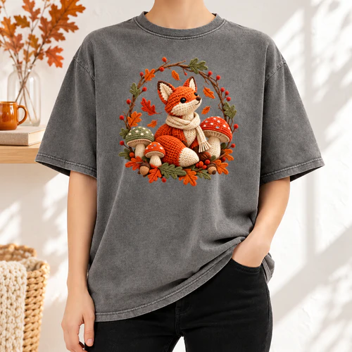 Autumn-Fox-Woodland-Knit-Art