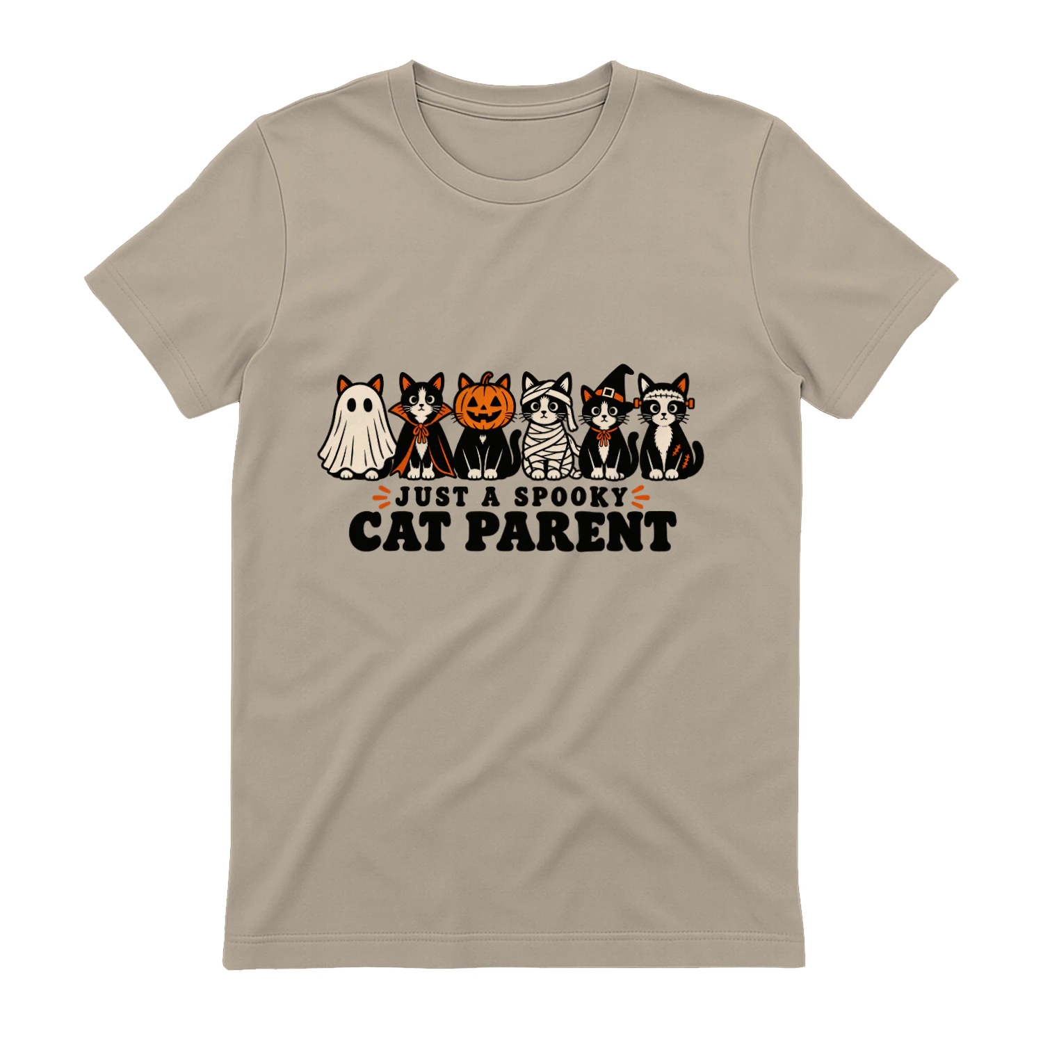 Just a Spooky Cat Parent Unisex Softstyle T-shirt in Sand