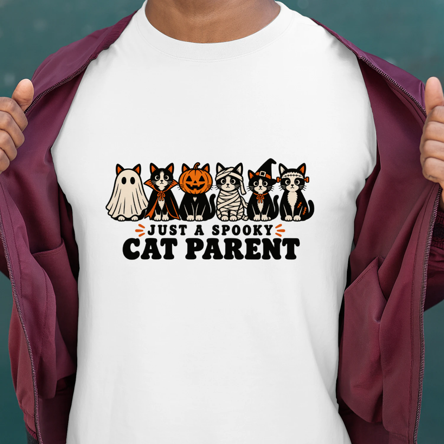Just a Spooky Cat Parent Classic Men’s T-shirt in White