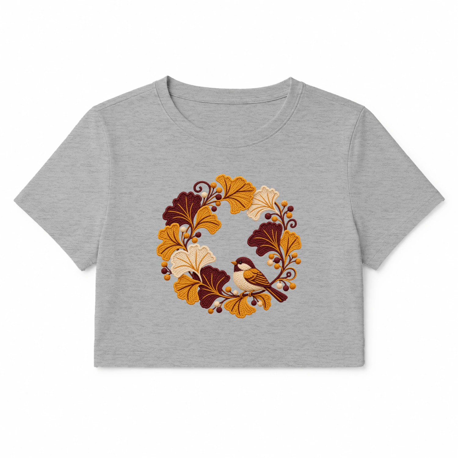 Ginkgo-Bird-Autumn-Wreath-Art