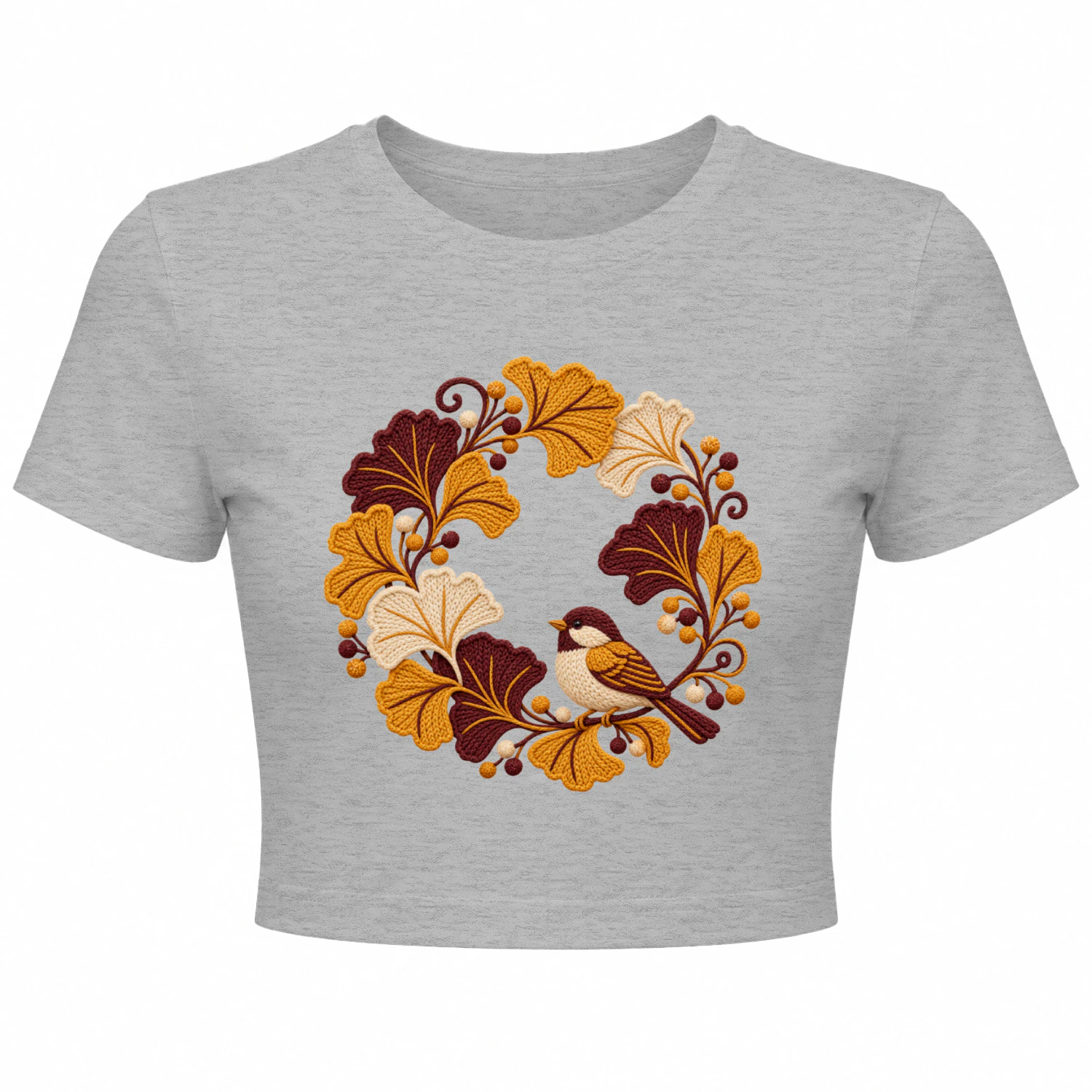 Ginkgo-Bird-Autumn-Wreath-Art