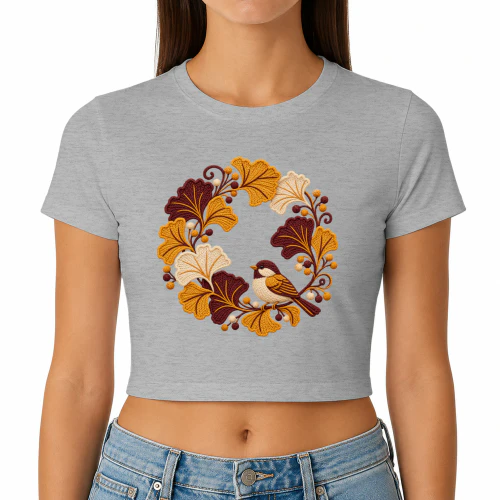 Ginkgo-Bird-Autumn-Wreath-Art