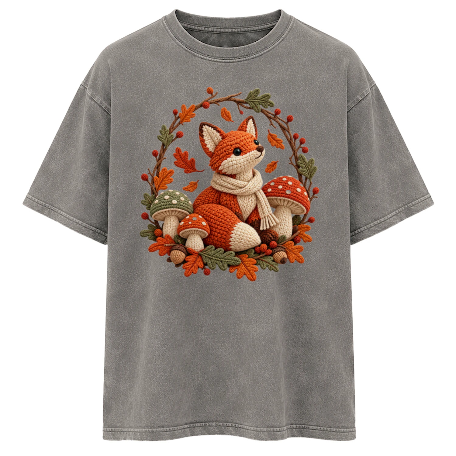 Autumn-Fox-Woodland-Knit-Art
