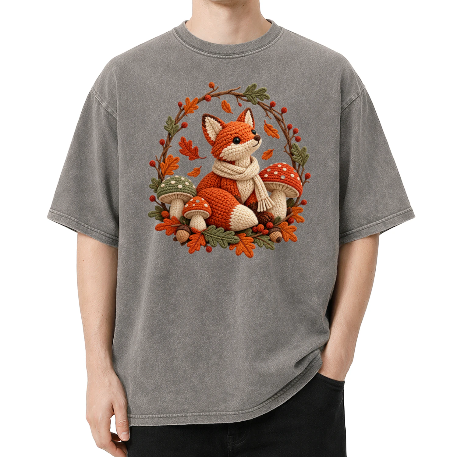 Autumn-Fox-Woodland-Knit-Art