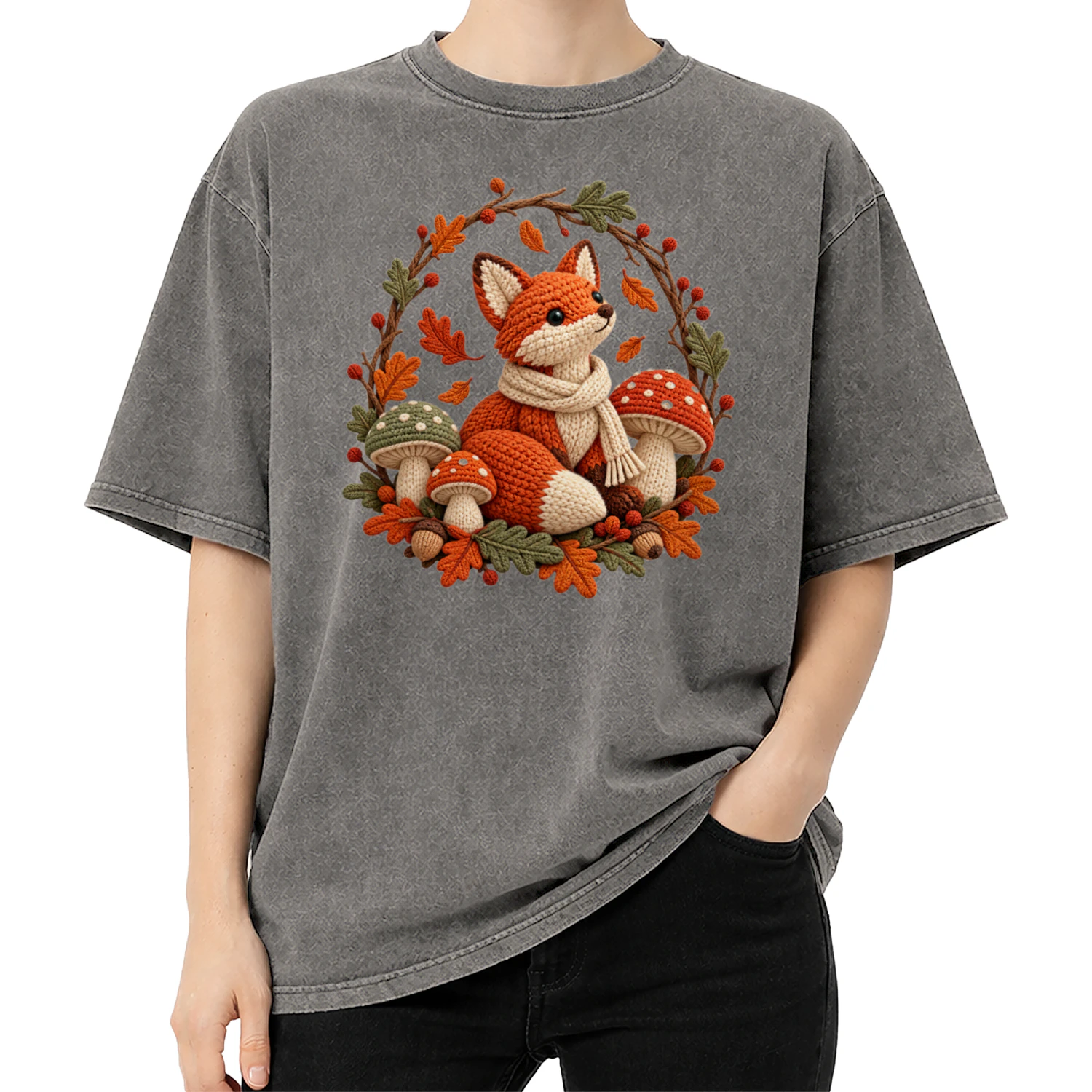 Autumn-Fox-Woodland-Knit-Art
