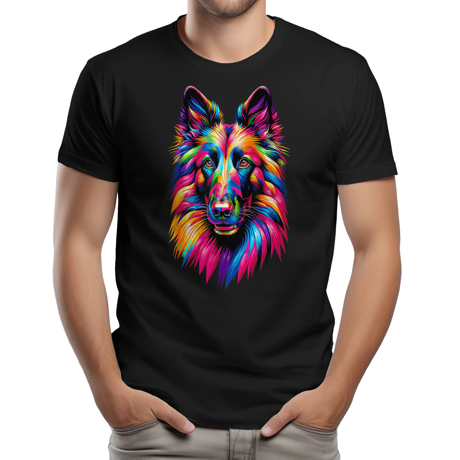 Colorful Pop Art Belgian shepherd