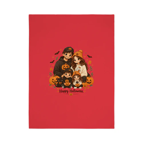 Funny Halloween Family Fleece Blanket