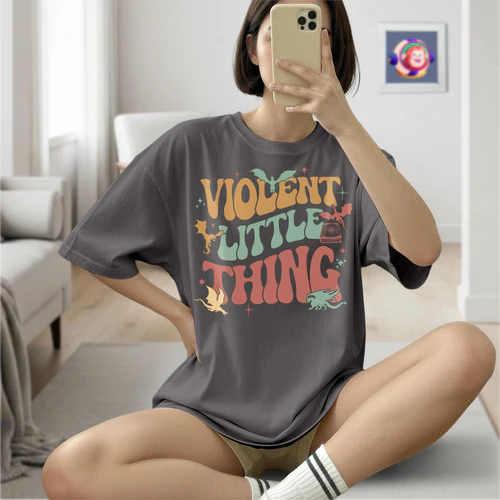 Violent Little Thing Dark Colors Shirts 1 Side, Fourth Wing Shirt, Romantasy Book Shirt, Book Lover Gifts