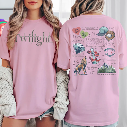 Twilight Heavy Cotton Light Colors T-shirt 2 Side, Young Adult Gildan Tee, Fantasy Romance Book Shirt, Book Lover Gifts