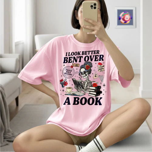 I Look Better Bent Over A Book Light Colors Shirts 1 Side, Haunting Adeline Shirt, Dark Romance Shirt, Book Lover Gifts