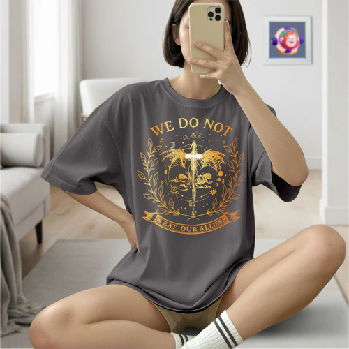 We Do Not Eat Our Allies Dark Colors Shirts 1 Side, Fourth Wing Shirt, Fantasy Romance Book Shirt, Book Lover Gifts Copy