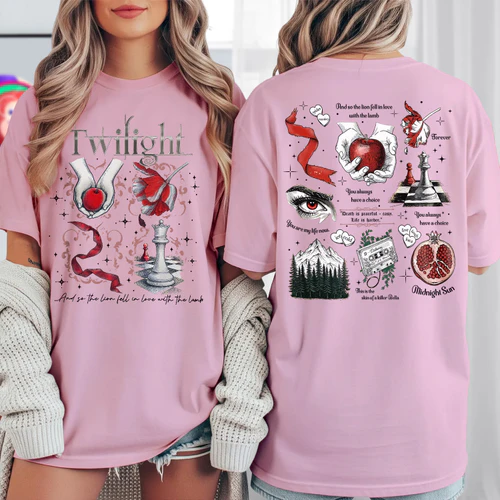 Twilight Novel Heavy Cotton Light Colors T-shirt 2 Side, Young Adult Gildan Tee, Fantasy Romance Book Shirt, Book Lover Gifts