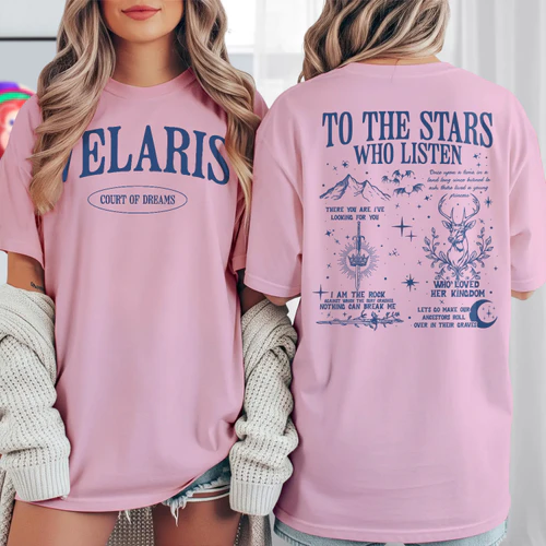 Velaris City Of Starlight Heavy Cotton Light Colors T-shirt 2 Side, ACOTAR Gildan Tee, Fantasy Romance Book Shirt, Book Lover Gifts