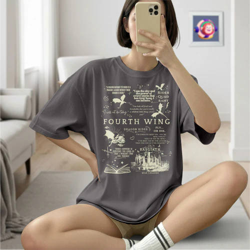 Fourth Wing Dark Colors Shirts 1 Side, The Empyrean Series Shirt, Fantasy Romance Book Shirt, Book Lover Gifts