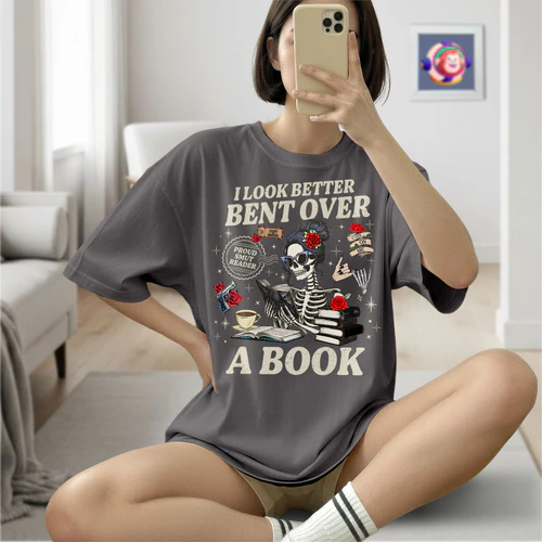 I Look Better Bent Over A Book Dark Colors Shirts 1 Side, Haunting Adeline Shirt, Dark Romance Shirt, Book Lover Gifts