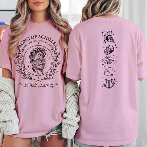 The Song of Achilles Heavy Cotton Light Colors T-shirt 2 Side, Mythological Retellings Gildan Tee, Classic Retellings Book Shirt, Book Lover Gifts