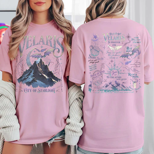 Velaris Acotar Light Colors Shirts 1 Side, City Of Starlight Shirt, Romantasy Readers Shirt, Book Lover Gifts