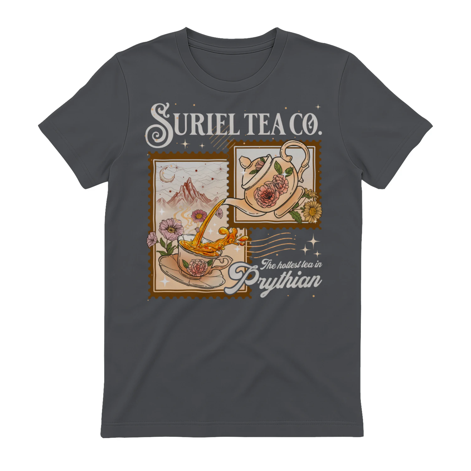 Suriel Tea Co Heavy Cotton Dark Colors T-shirt 1 Side, Acotar Series Gildan Tee, Fantasy Romance Book Shirt, Book Lover Gifts