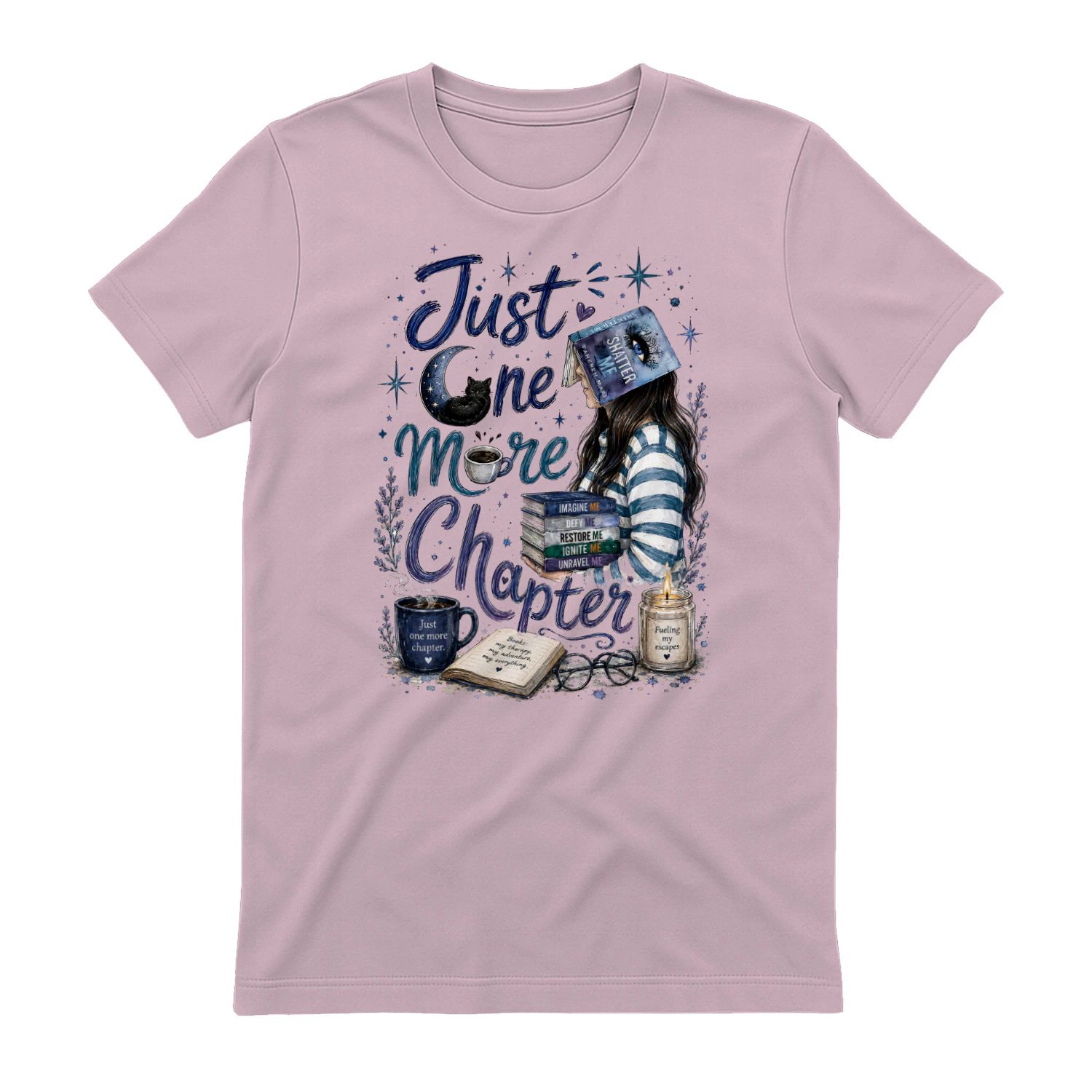 Just One More Chapter Heavy Cotton Light Colors T-shirt 1 Side, Shatter Me Gildan Tee, Romantasy Shirt, Book Lover Gifts