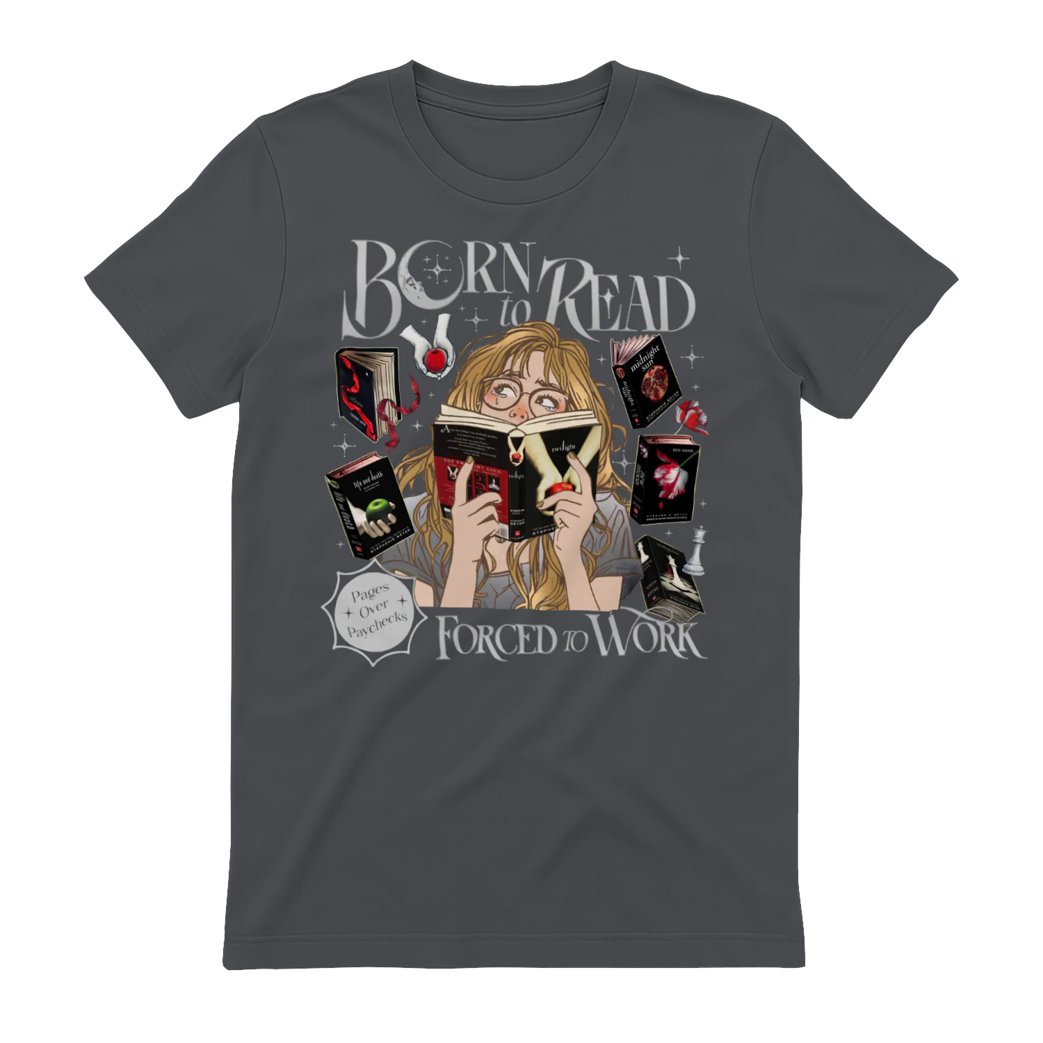 Twilight Series Heavy Cotton Dark Colors T-shirt 2 Side, Young Adult Gildan Tee, Fantasy Romance Book Shirt, Book Lover Gifts