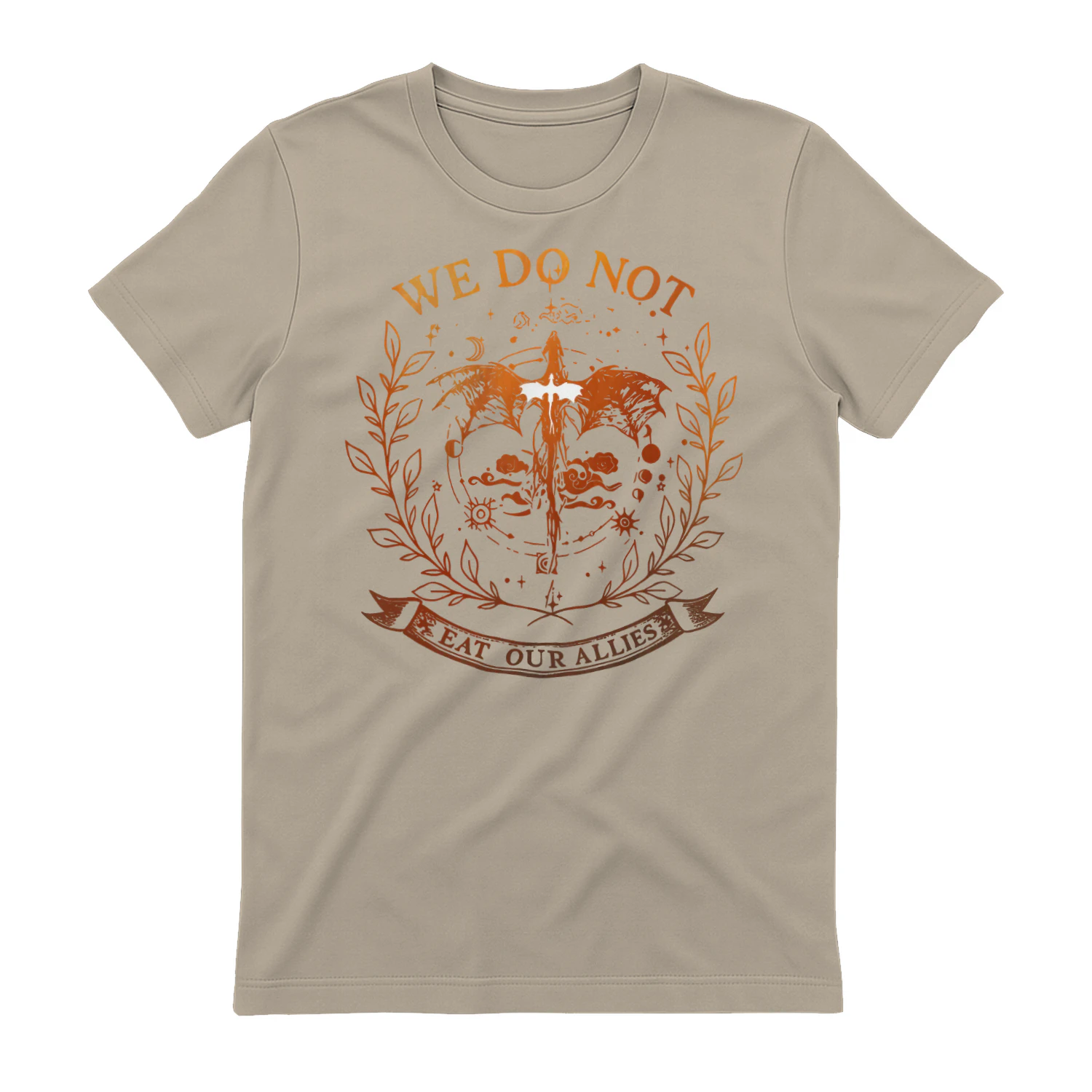 We Do Not Eat Our Allies Heavy Cotton Light Colors T-shirt 1 Side, Fourth Wing Gildan Tee, Fantasy Romance Book Shirt, Book Gifts
