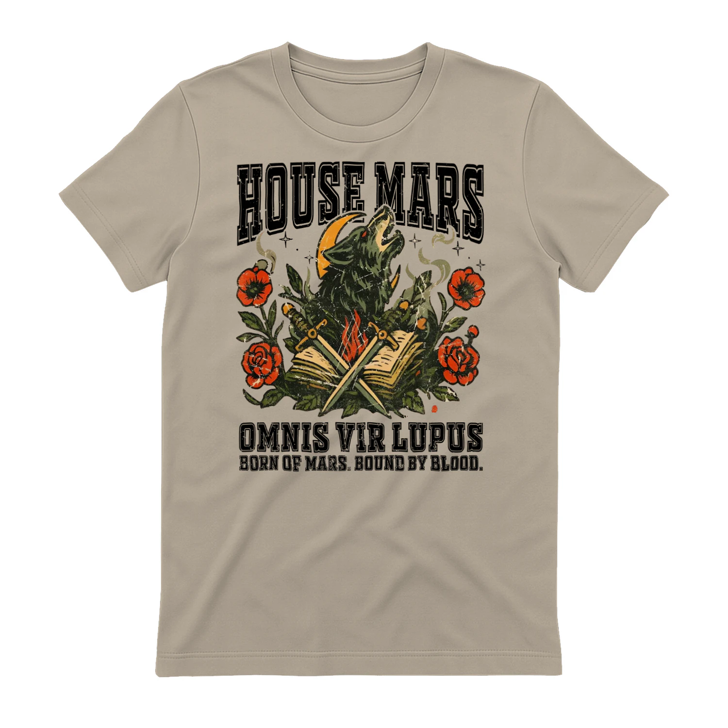 House Mars Heavy Cotton Light Colors T-shirt 1 Side, Red Rising Saga Gildan Tee, Science Fiction Book Shirt, Book Gifts
