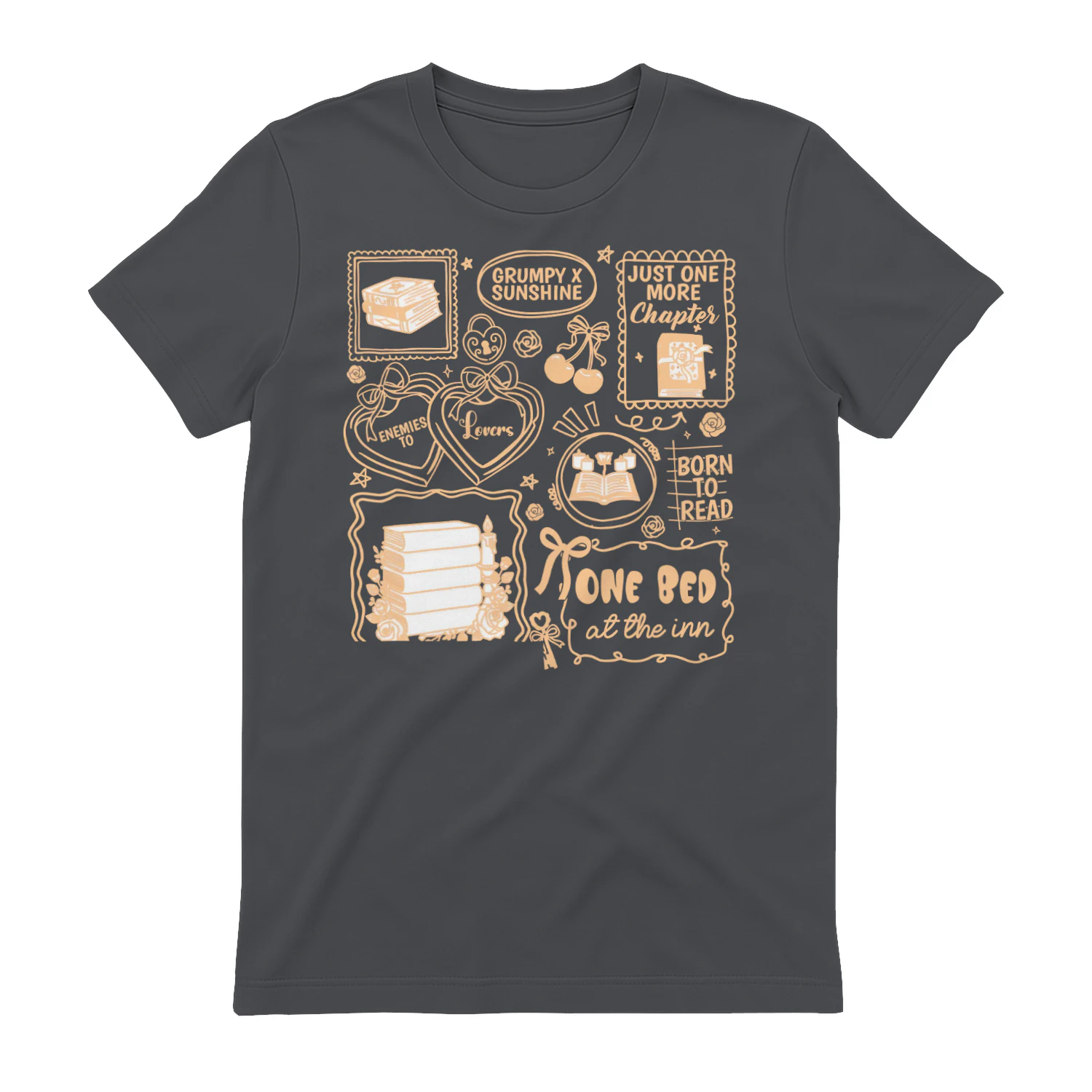 Enemies To Lovers Heavy Cotton Dark Colors T-shirt 1 Side, Book Lover Quotes Gildan Tee, Readers Club Shirt, Book Lover Gifts