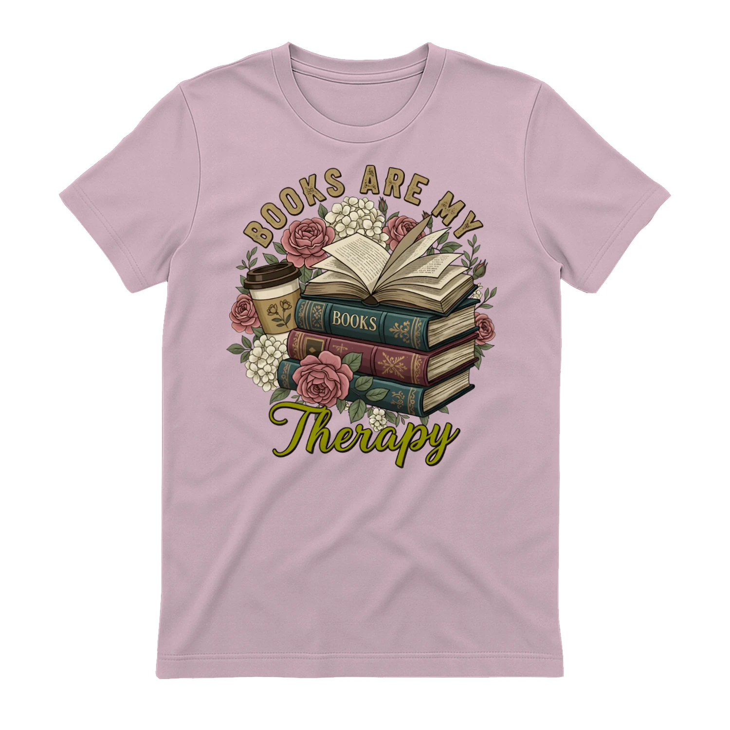 Book Are My Therapy V3 Heavy Cotton Light Colors T-shirt 1 Side, Book Club Gildan Tee, Readers Club Shirt, Book Lover Gifts
