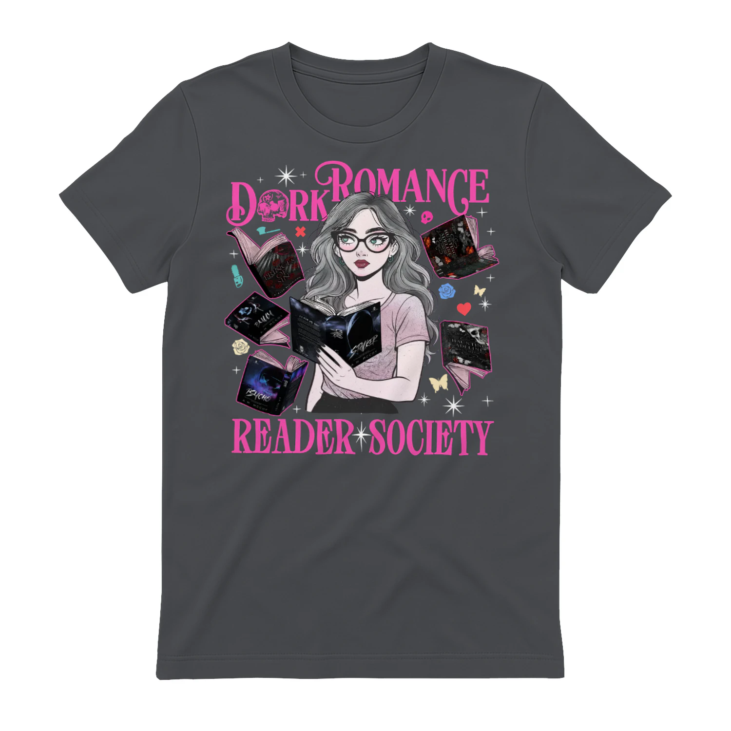 Reader Society Heavy Cotton T-shirt 1 Side, Dark Romance Book Tee, Romantasy Book Shirt, Book Lover Gifts