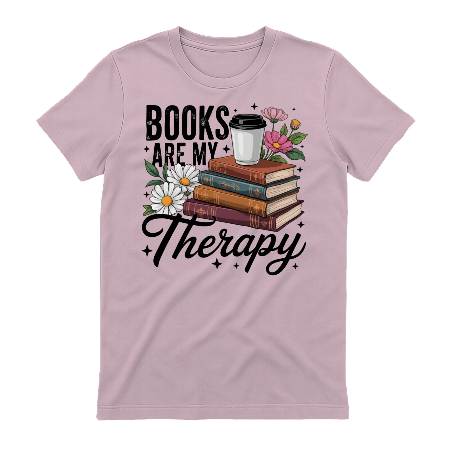 Book Are My Therapy V2 Heavy Cotton Light Colors T-shirt 1 Side, Book Club Gildan Tee, Readers Club Shirt, Book Lover Gifts