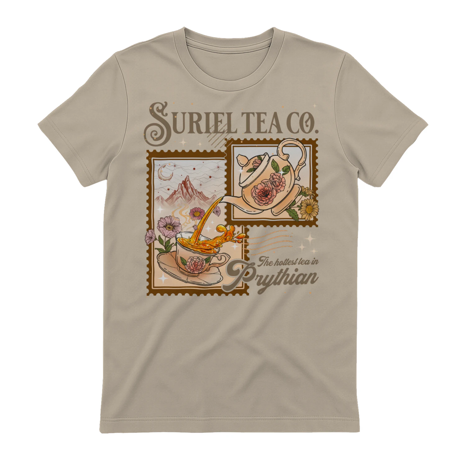 Suriel Tea Co Heavy Cotton Light Colors T-shirt 1 Side, Acotar Series Gildan Tee, Fantasy Romance Book Shirt, Book Lover Gifts