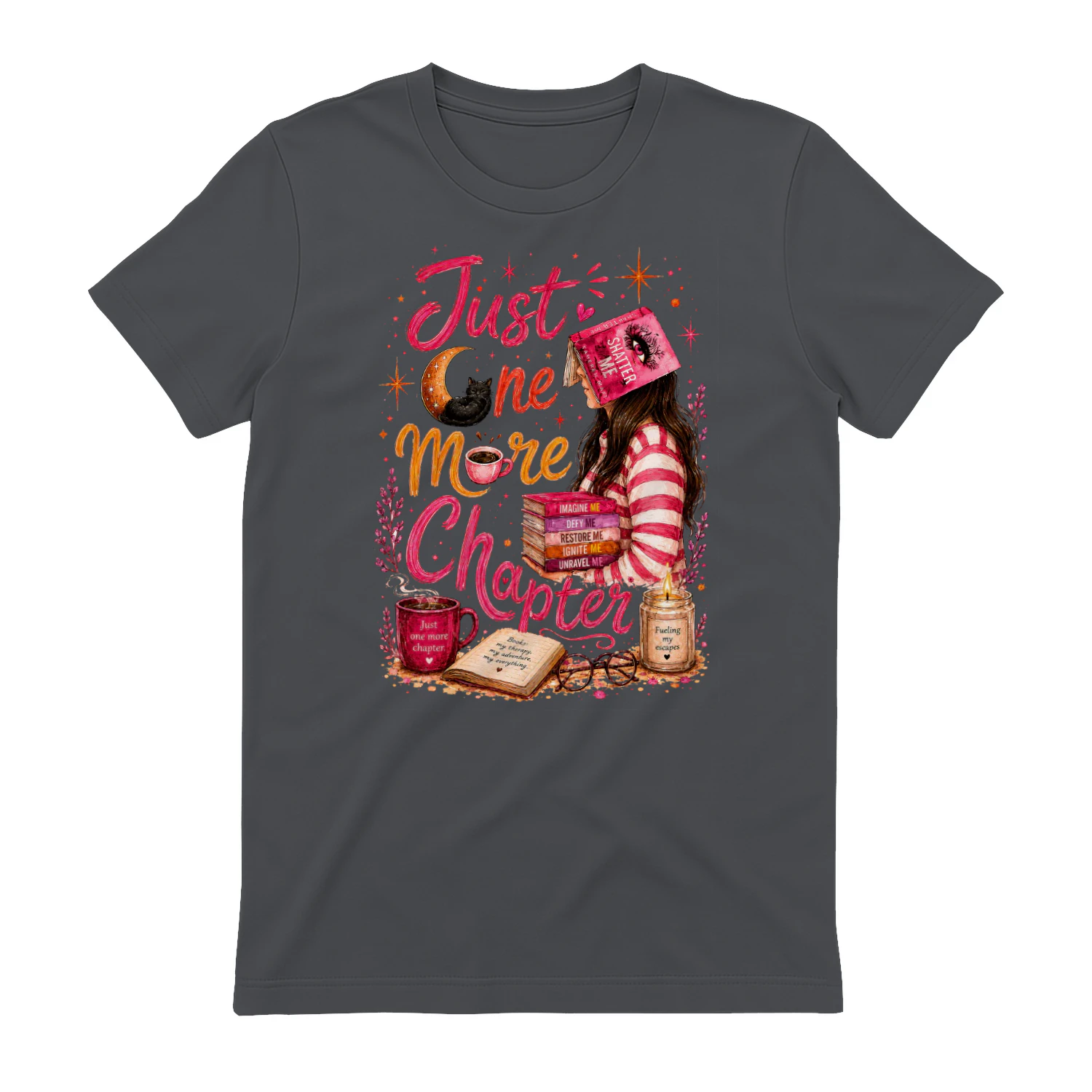 Just One More Chapter Heavy Cotton Dark Colors T-shirt 1 Side, Shatter Me Gildan Tee, Romantasy Shirt, Book Lover Gifts