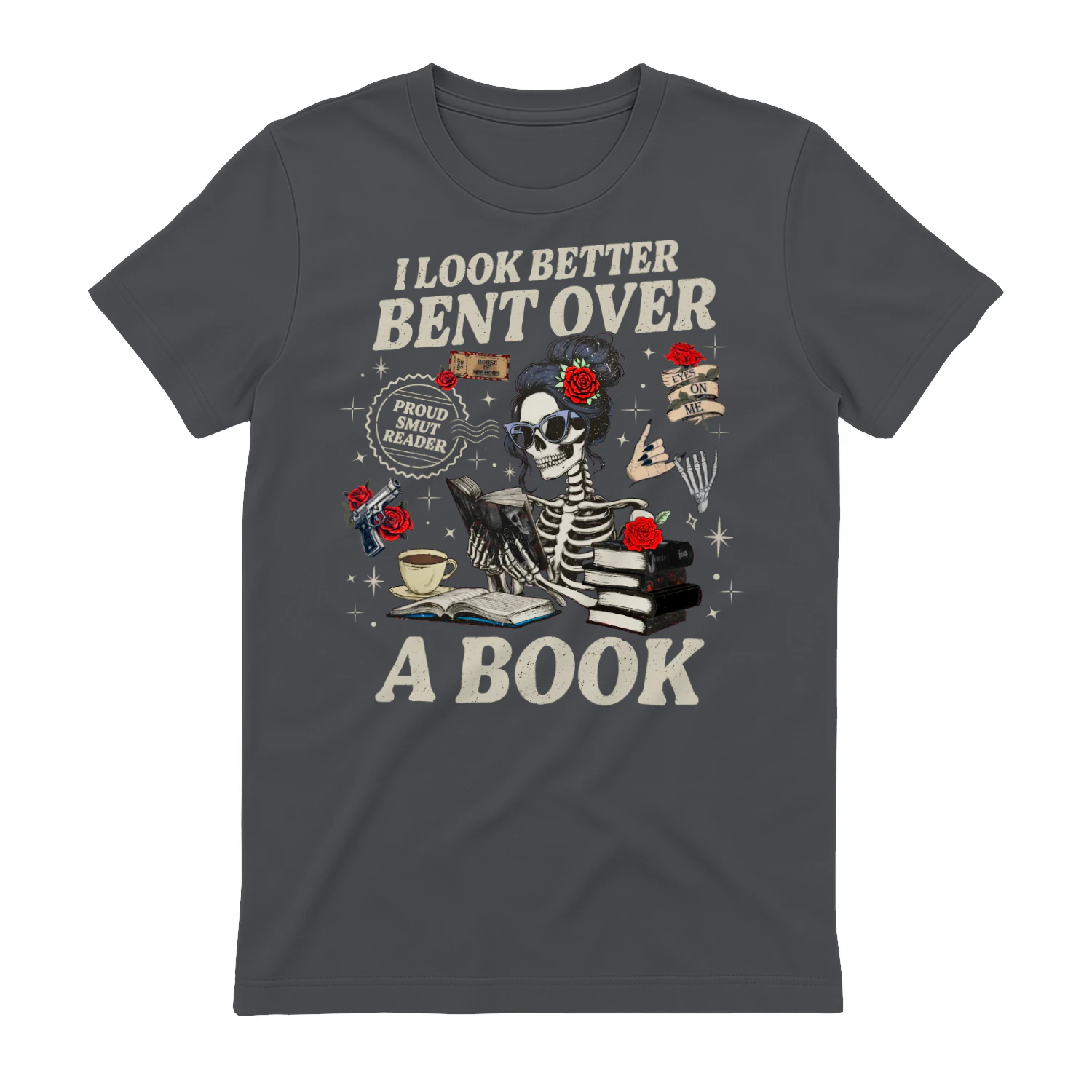 I Look Better Bent Over A Book Heavy Cotton Dark Colors T-shirt 1 Side, Haunting Adeline Gildan Tee, Dark Romance Shirt, Book Lover Gifts