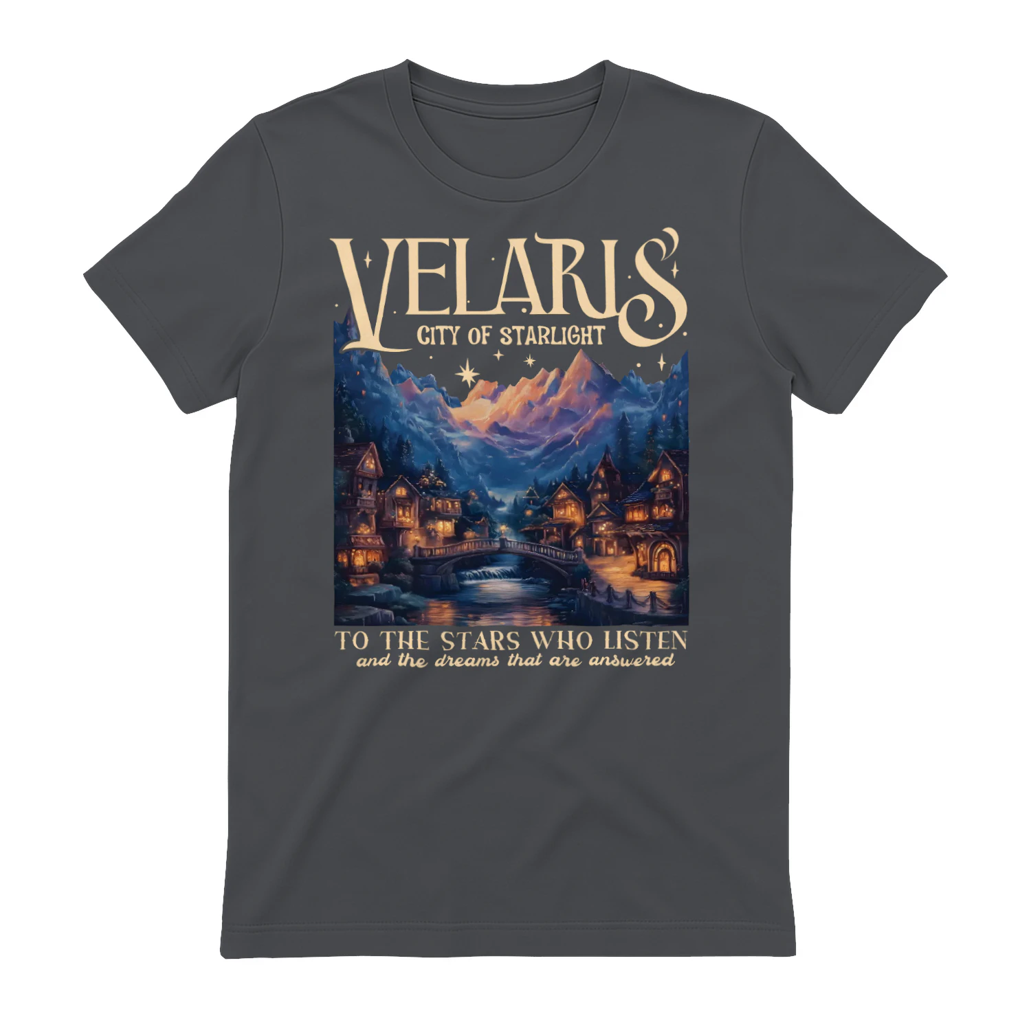 Velaris City Of Starlight Heavy Cotton Dark Colors T-shirt 1 Side, Acotar Series Gildan Tee, Fantasy Romance Book Shirt, Book Lover Gifts