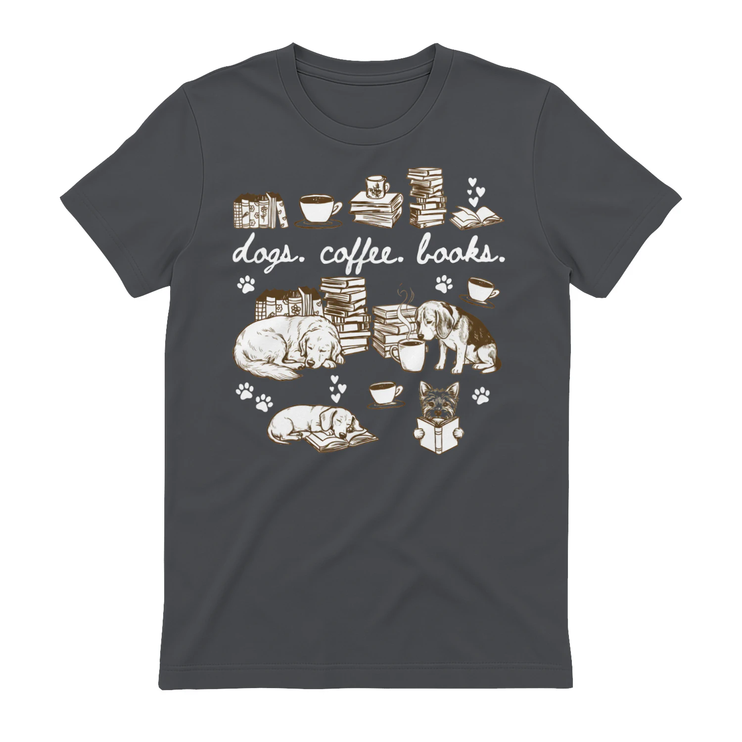Dogs, Coffee and Book Club Heavy Cotton Dark Colors T-shirt 1 Side, Book Club Gildan Tee, Readers Club Shirt, Book Lover Gifts