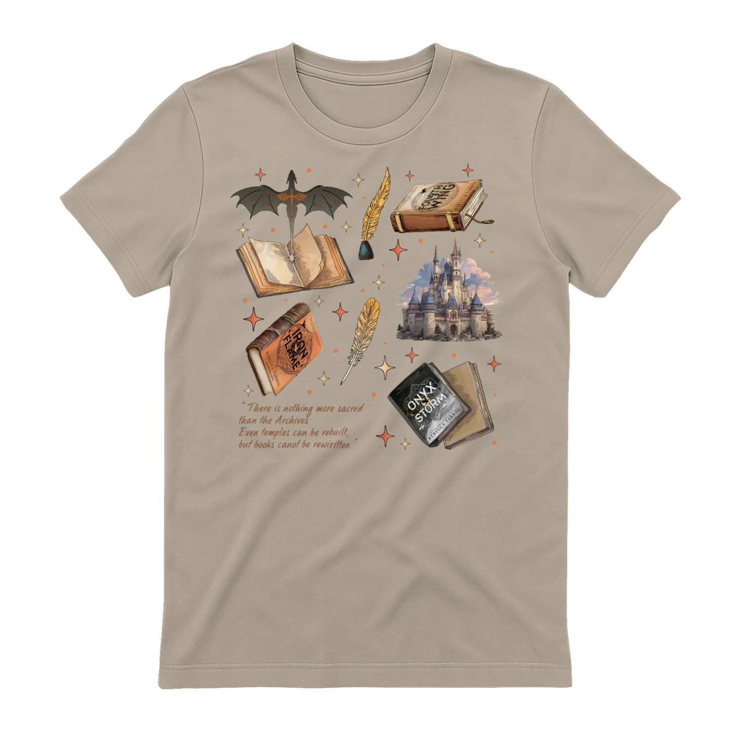 Fourth Wing Heavy Cotton Light Colors T-shirt 1 Side, The Empyrean Series Gildan Tee, Fantasy Romance Book Shirt, Book Gifts