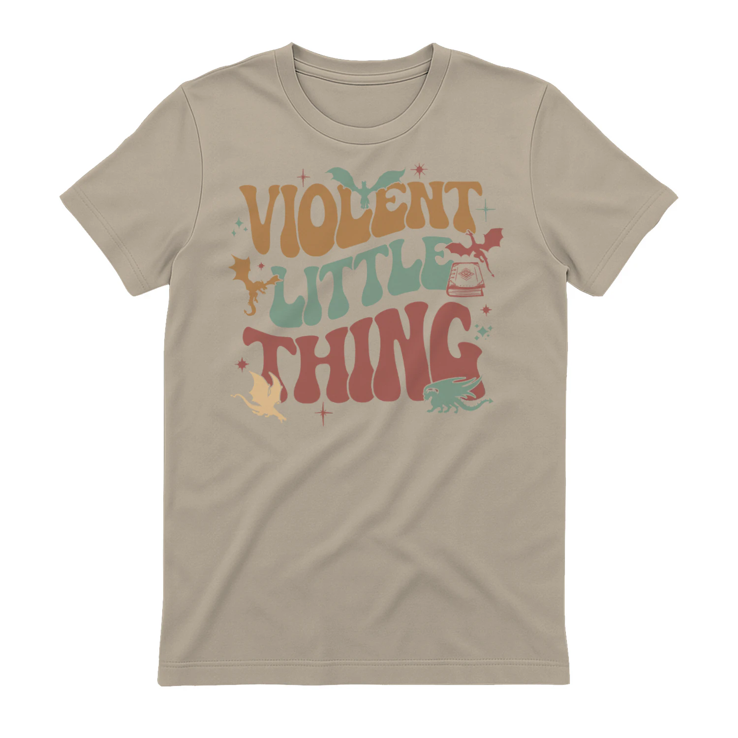 Violent Little Thing Heavy Cotton Light Colors T-shirt 1 Side, Fourth Wing Gildan Tee, Romantasy Book Shirt, Book Gifts